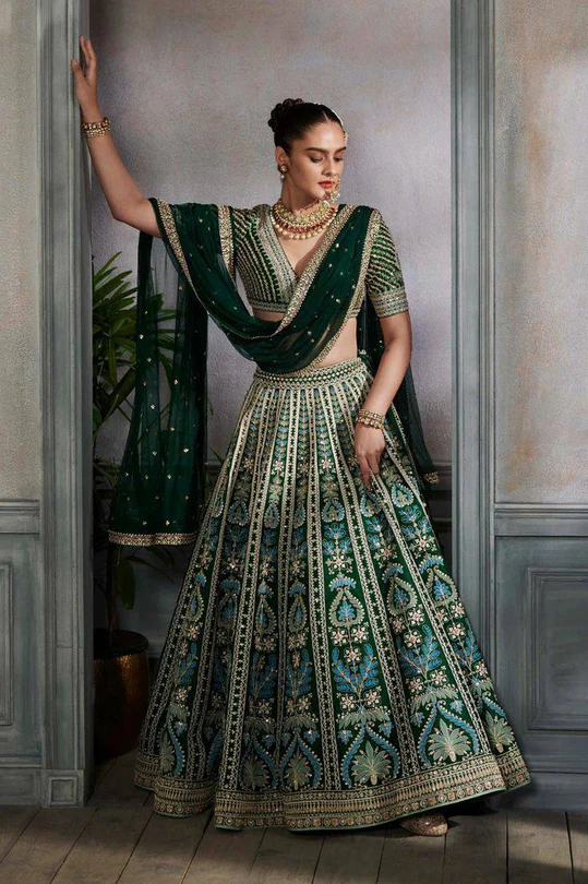 Buy Soft Net Wedding Wear Lehenga Choli In Light Mint Green Color Online -  LLCV01996 | Andaaz Fashion